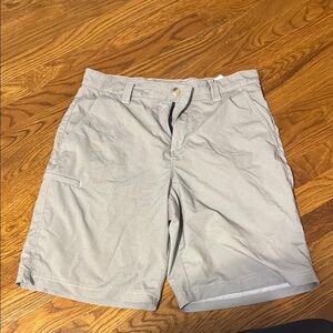 Columbia PFG Gray Cargo Shorts Relaxed Fit Knee-Length